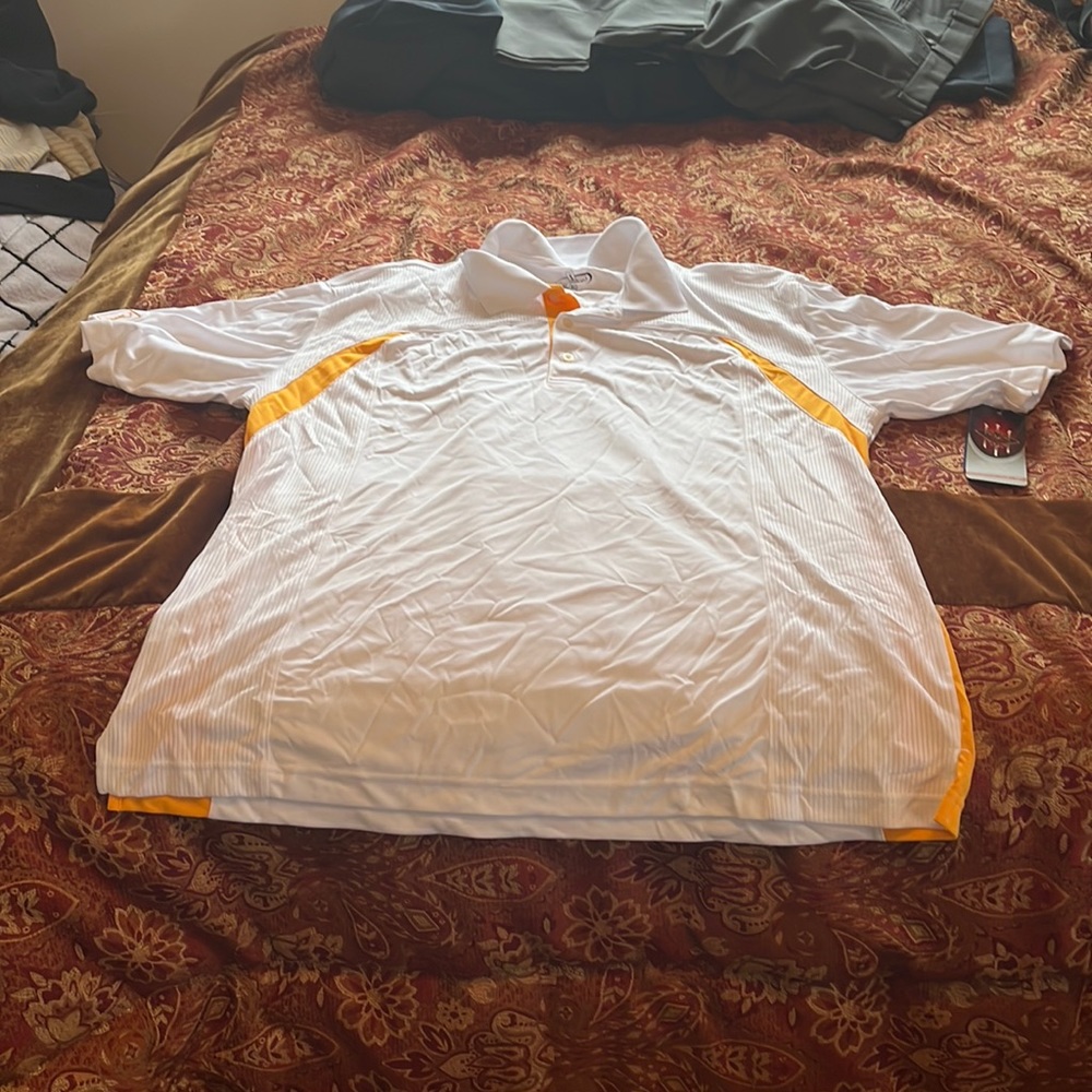White champion tour extra large golf shirt new with tags